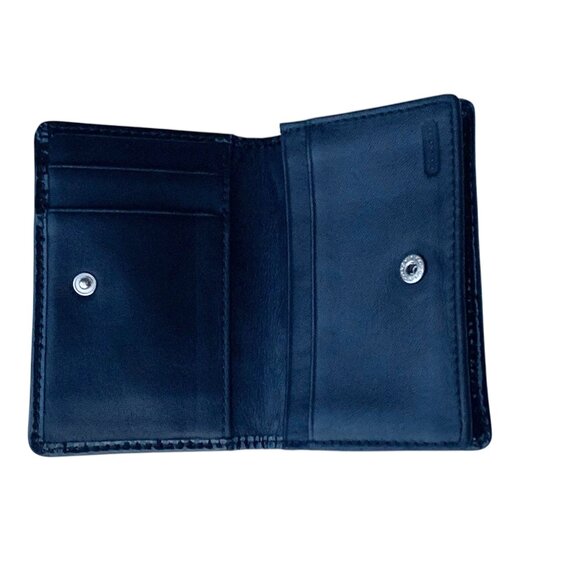 Vintage Black Coach Signature Jacquard Canvas Bifold Compact Wallet Card Case - Picture 8 of 14